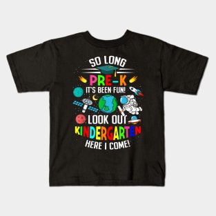 So Long Pre K Its Been Fun Space Astronaut Prek Graduation Kids T-Shirt